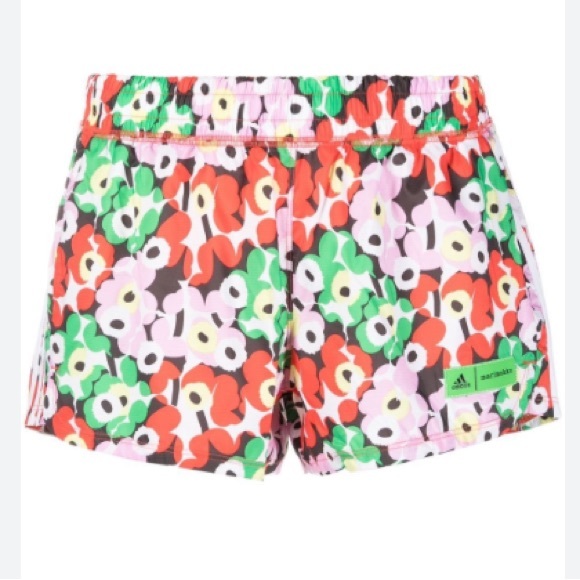 Adidas x Marimekko floral-print pacer shorts NWT - Picture 3 of 7